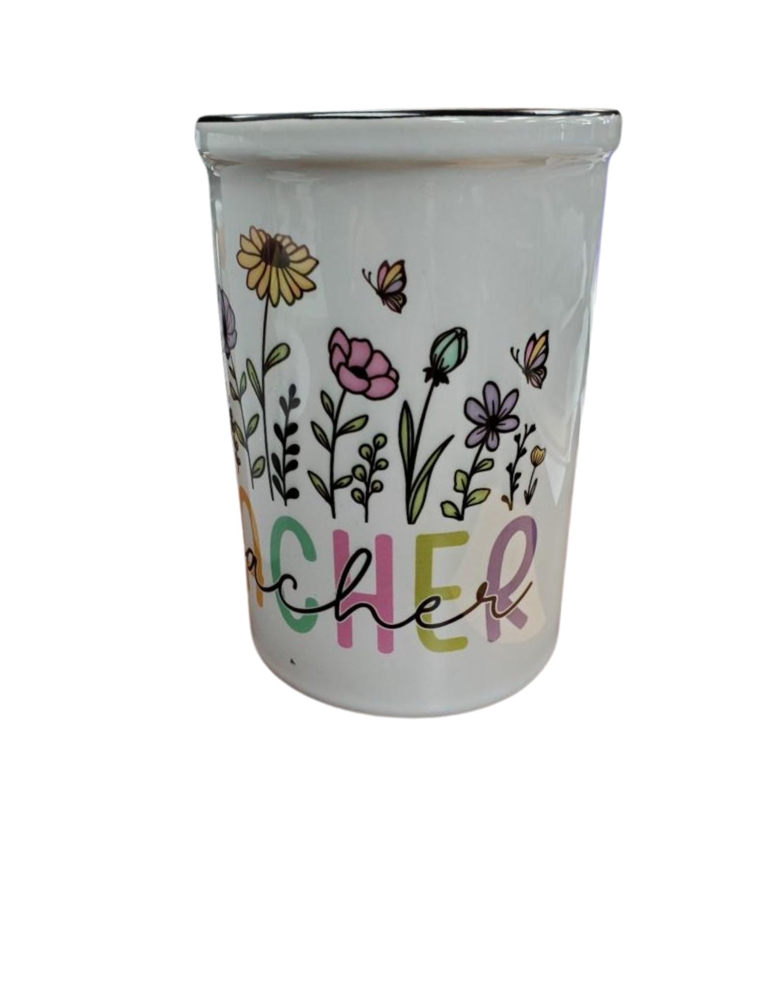 Teacher Pencil Jar -Flowers