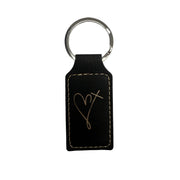 Leatherette Rectangle Keychain