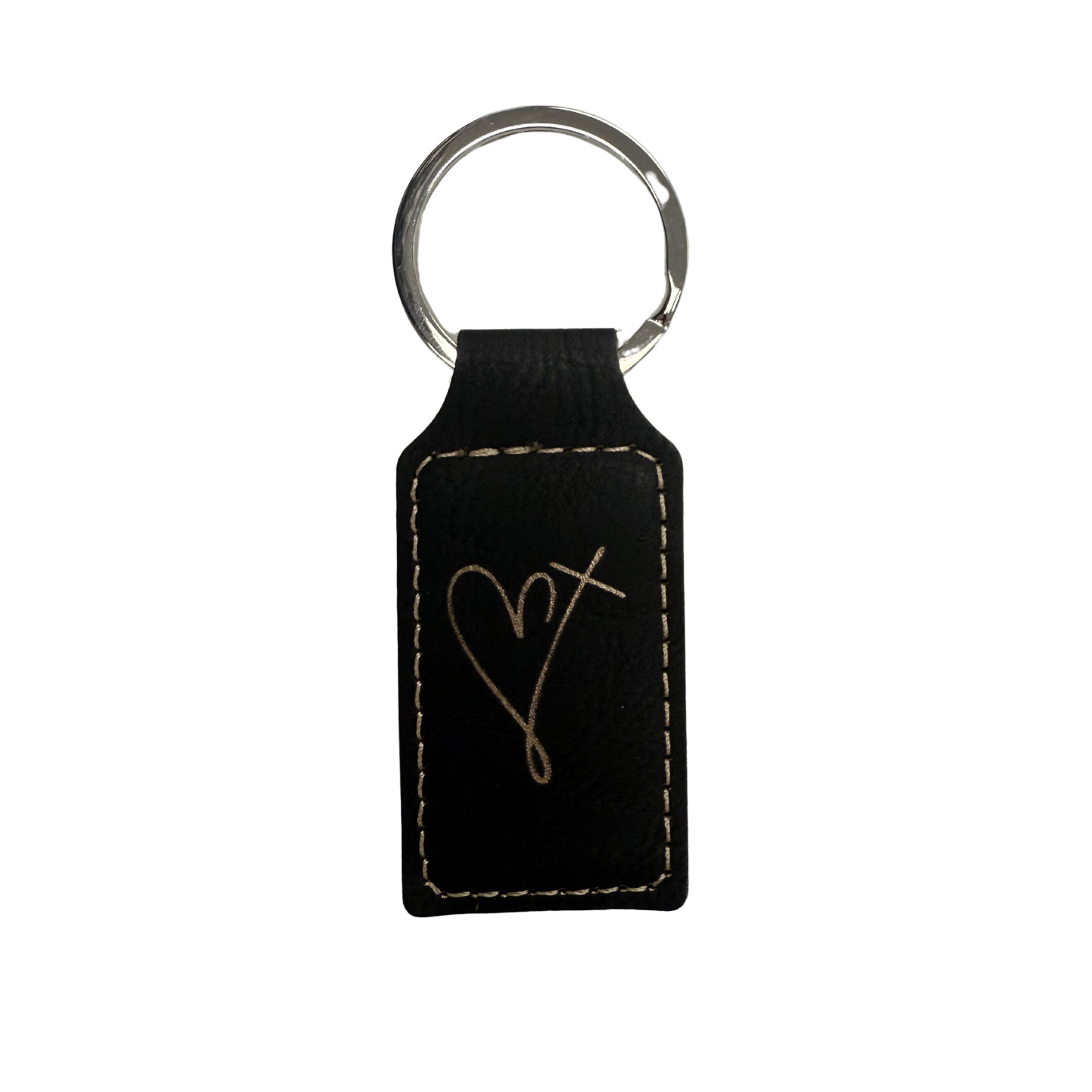 Leatherette Rectangle Keychain