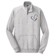 District Brand Unisex Lightweight Fleece 1/4-Zip - Autism Heart