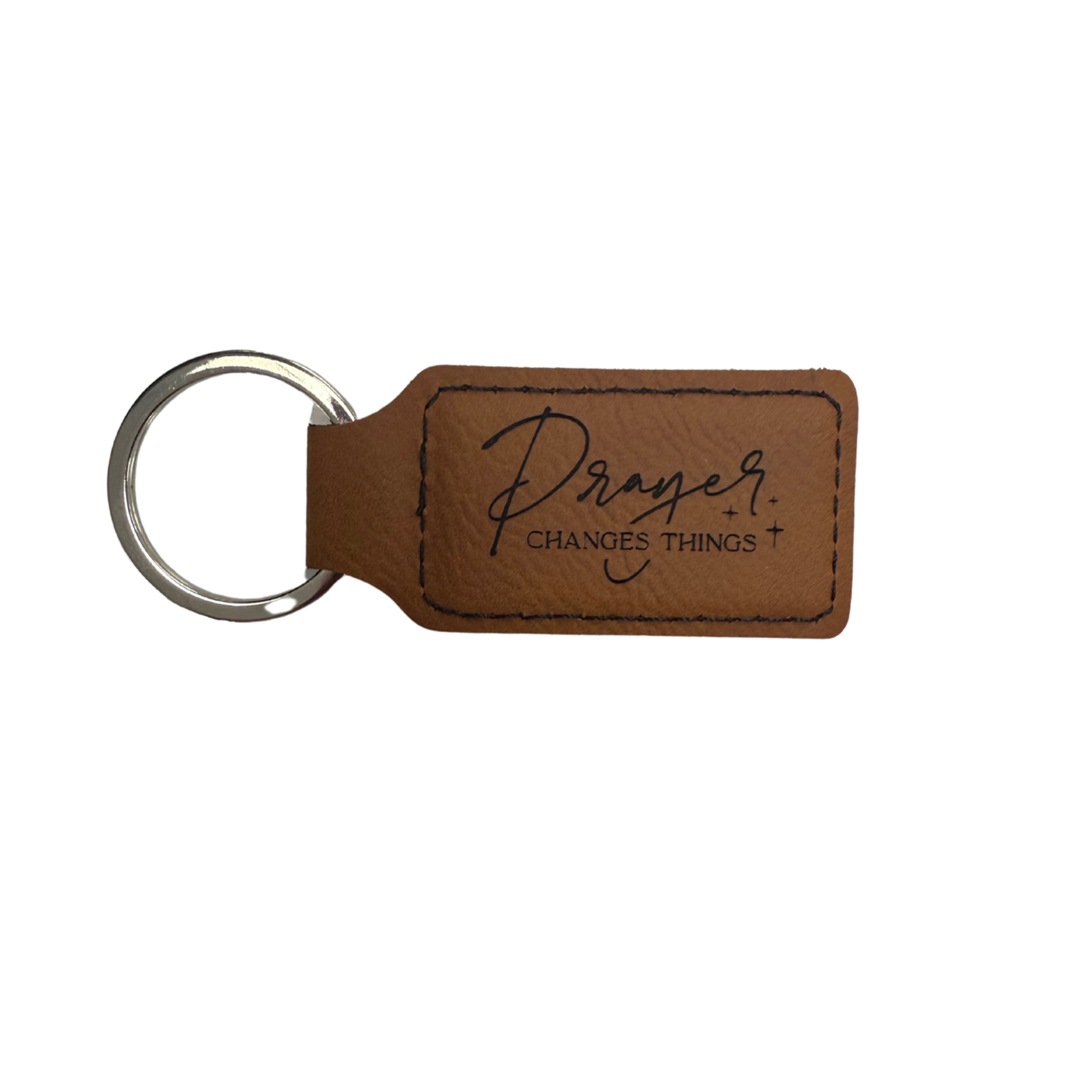 Leatherette Rectangle Keychain